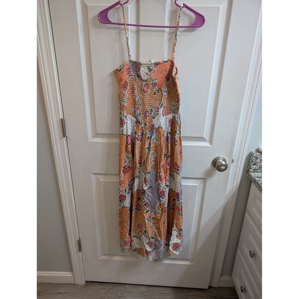 Patrons‎ of Peace Crawford Smocked Floral Midi Dress Adjustable Straps - Size S